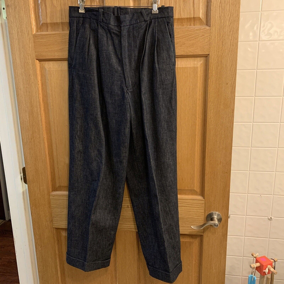 Vintage 70s Blue Denim Pearl Snap 2 PC Suit Set Sz L 1970s Jacket Pants Outfit - Picture 8 of 14